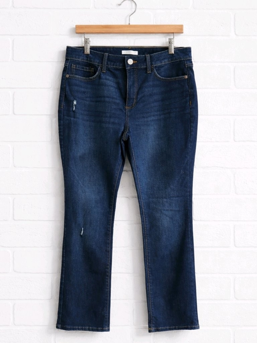 LC Lauren Conrad Size 12 High-Rise Bootcut Jeans Dark Wash Cotton Blend 33x30